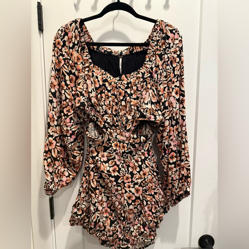 Free People Floral Dress with Waist Cutoff